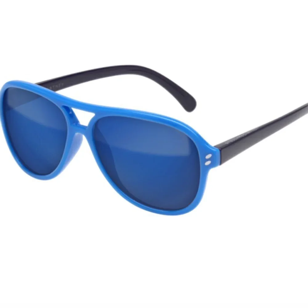 NEW Stella McCartney Blue & Black Acetate Aviator Kids Sunglasses w/ Case